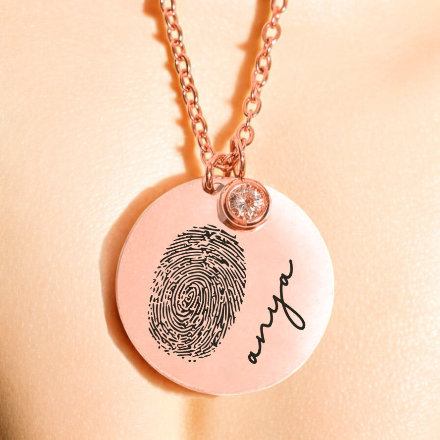 Luxus Nyaklánc - Cirkónia medál láncon - Ujjlenyomat - Lovelo